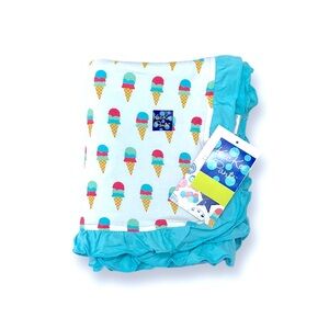 🆕 Kickee Pants Bamboo Ice Cream Ruffle Toddler Blanket